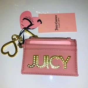 Juicy Couture Promenade Pink Cardholder Keychain Wallet NWT